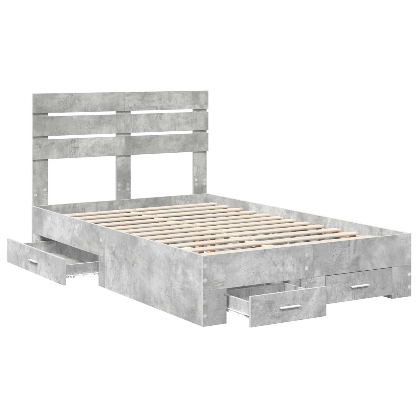 Cadre de lit gris béton 120 x 190 cm en panneau de bois - 5
