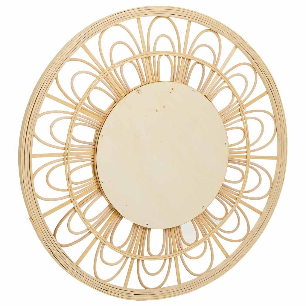 Miroir en rotin et bambou marron d55,5x2h - 5