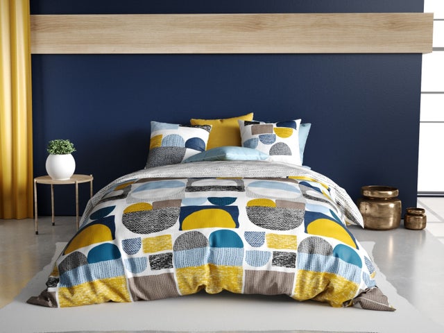 Parure housse de couette 3pcs 220x240cm 100% coton 57fils astra