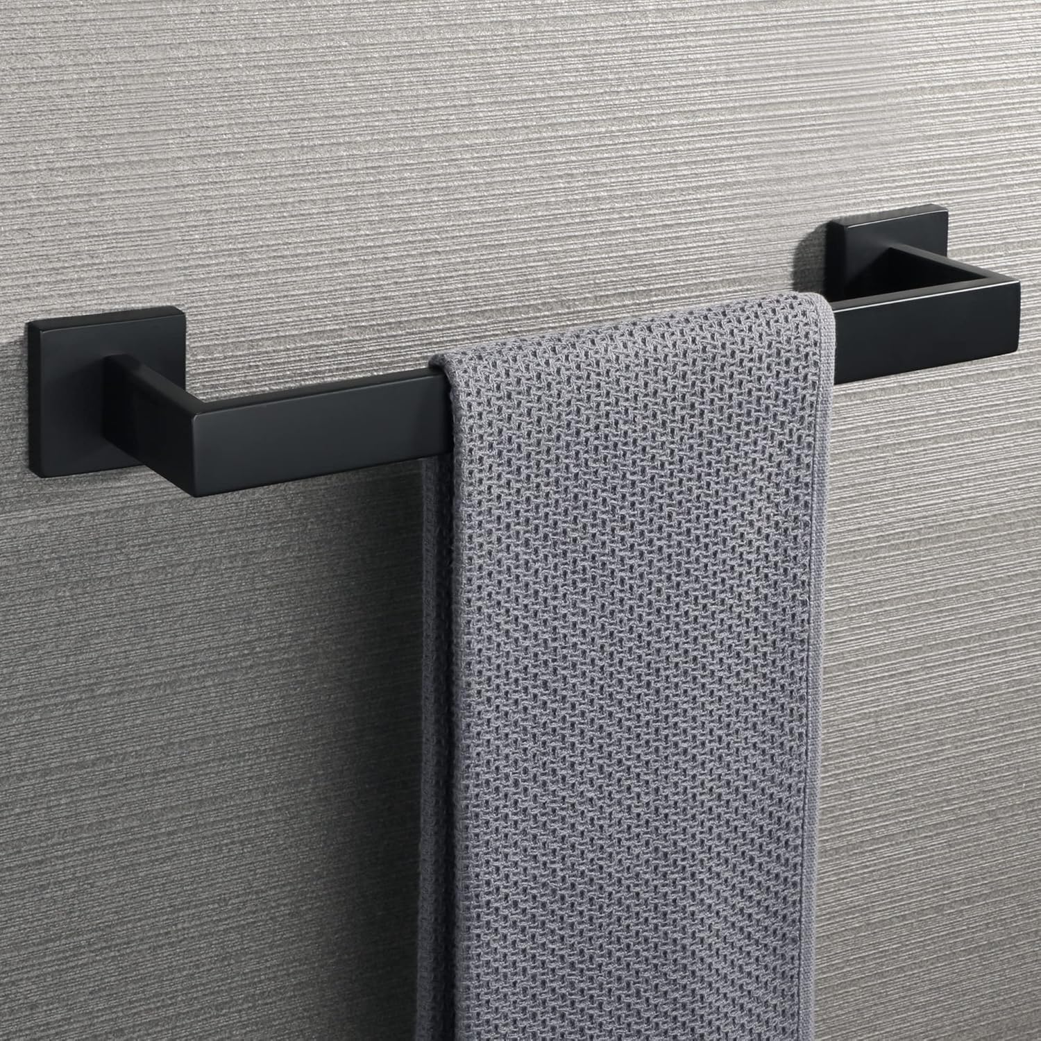 Porte-Serviettes Mural Porte-Serviettes de Salle de Bain Porte-Serviettes 40 CM, Acier Inoxydable 304 Finition Noire Mate - 2