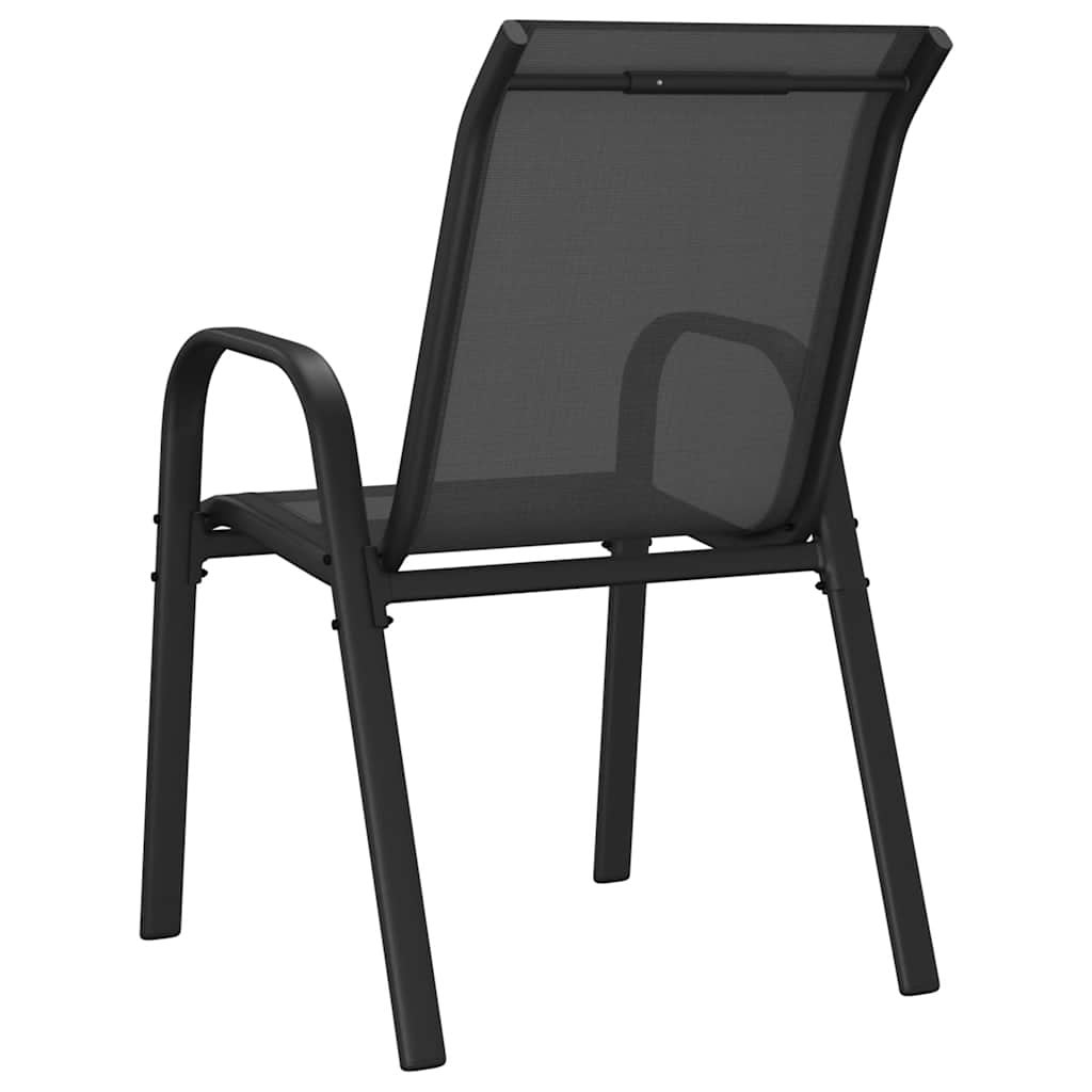 Maison Exclusive - Sedie da Giardino Impilabili 6 pz in Tessuto Textilene Nero - 7