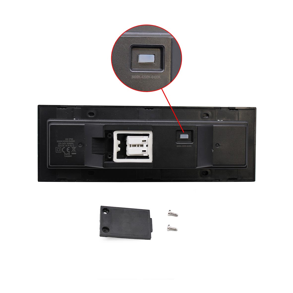 Projetor LED 6W CCT encastrado em parede retangular IP65 candeeiro de parede exterior moderno candeeiro de caminho de jardim 230V PRETO - 9