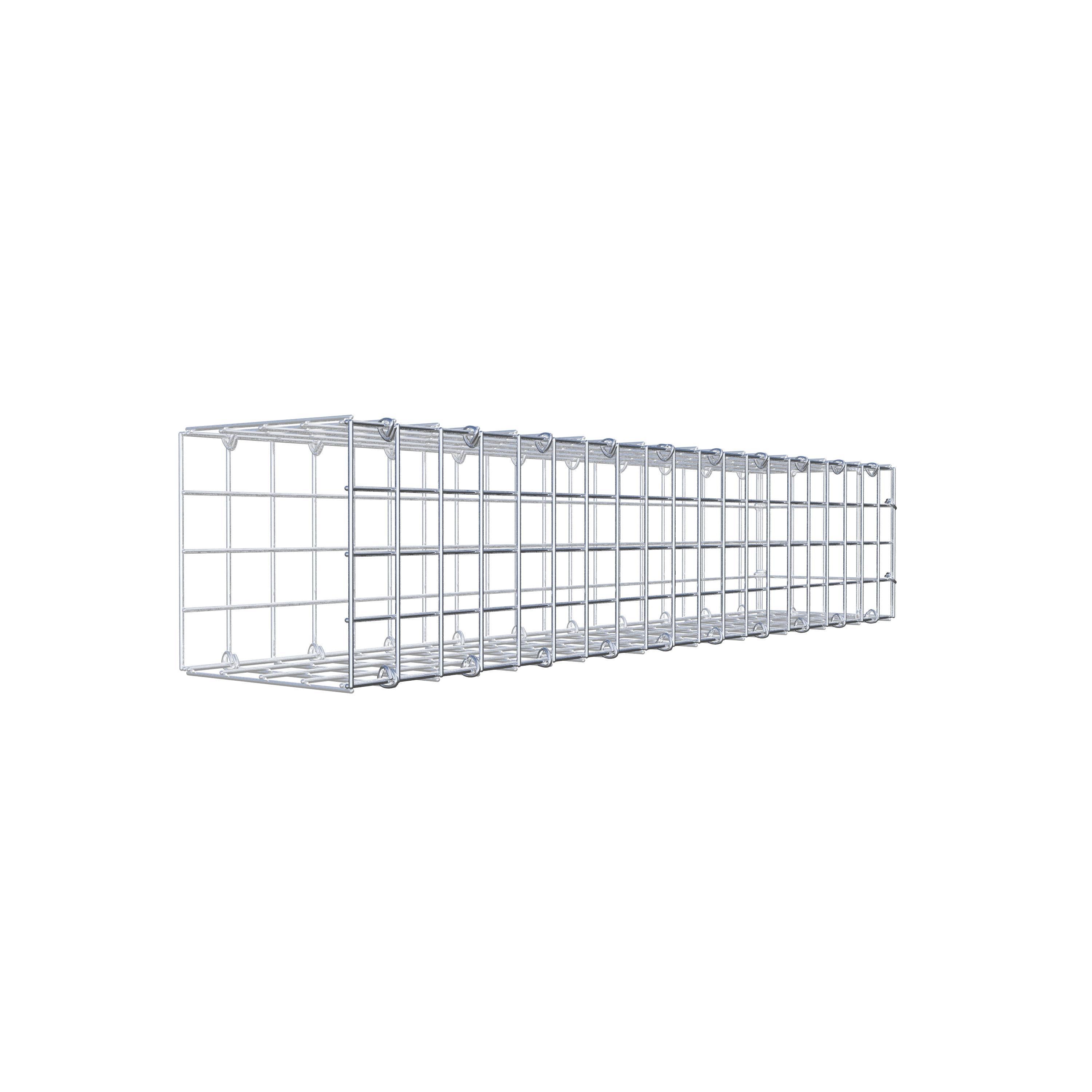 Gavión para alargar en acero galvanizado 100x20x20cm (LxAxP), malla 5 x 5cm, Anillo en C, sin rejilla frontal - 6
