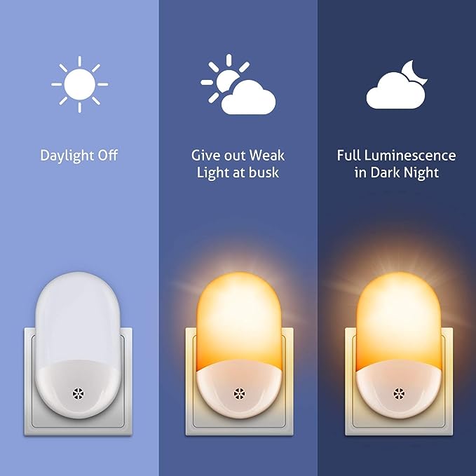 Lampe de nuit LED dernière génération - Prise - veilleuse enfants - veilleuse adultes - capteur de lumière - dimmable - 4