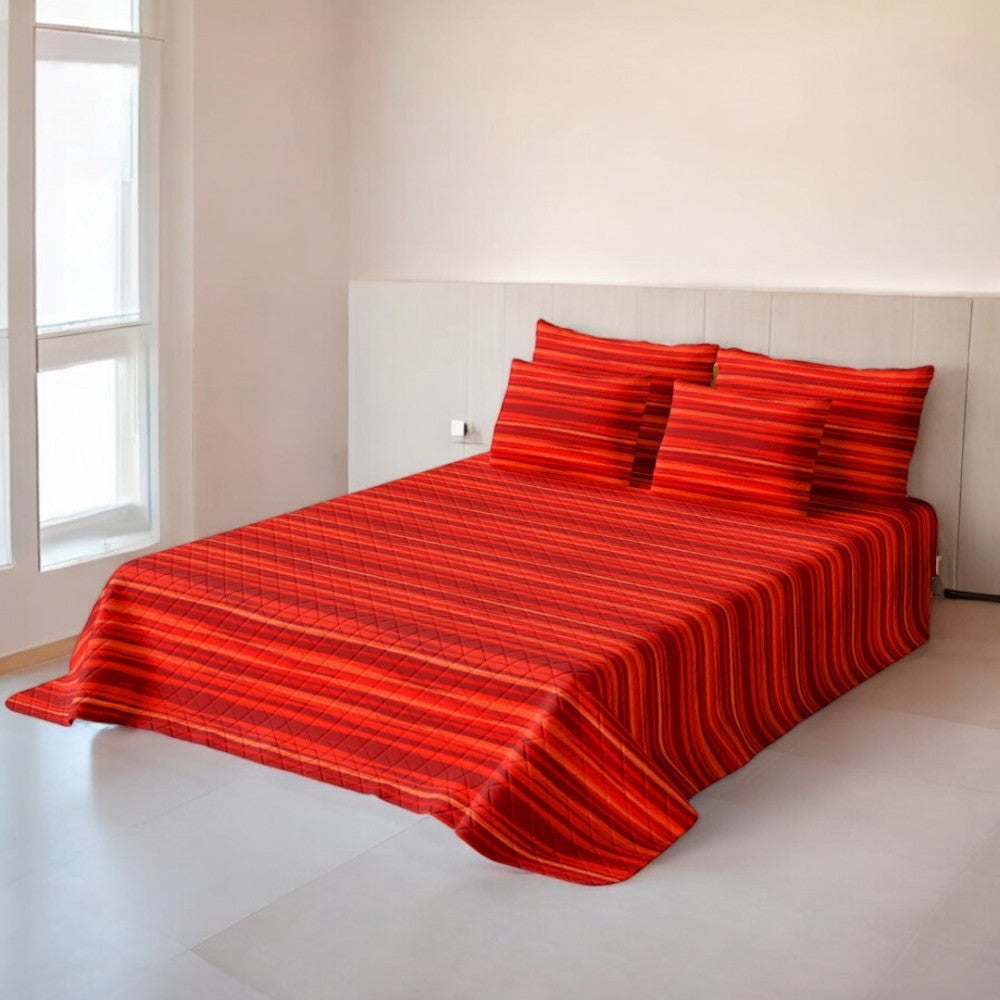 COLCHA ACOLCHADA LAZO © RAYAS Burdeos Rojo Burdeos Made In Italy 1 Cuadrado Y Medio 88335777