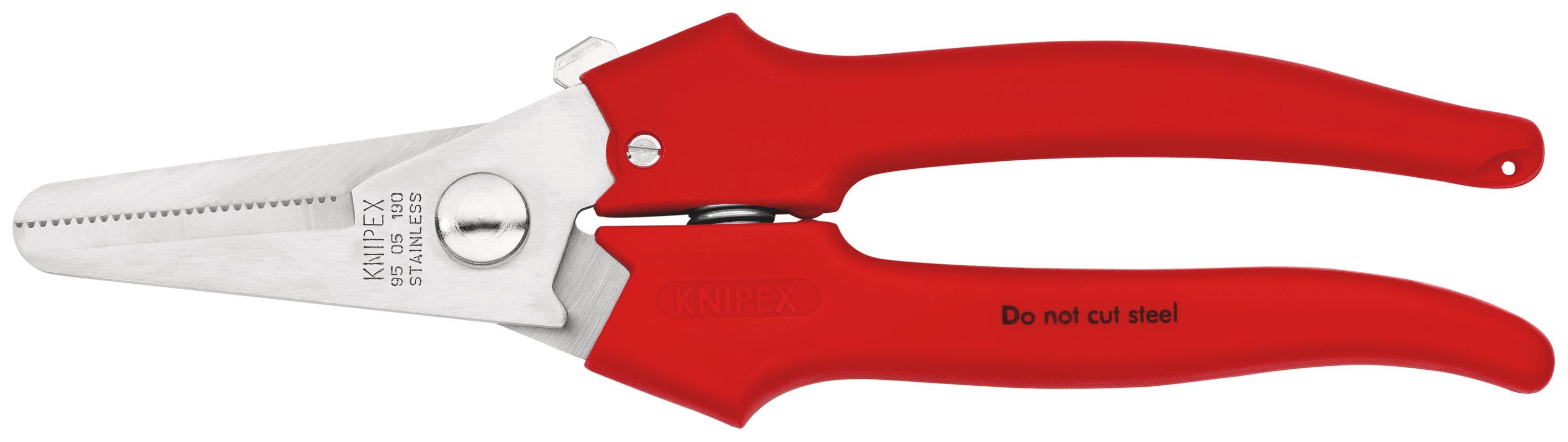 Knipex Cisaille Universelle 185 Mm - Outil Pro Pour Couper Carton, Plastique, Aluminium, Laiton Et Cuivre - Poignées Ergonomiques PVC
