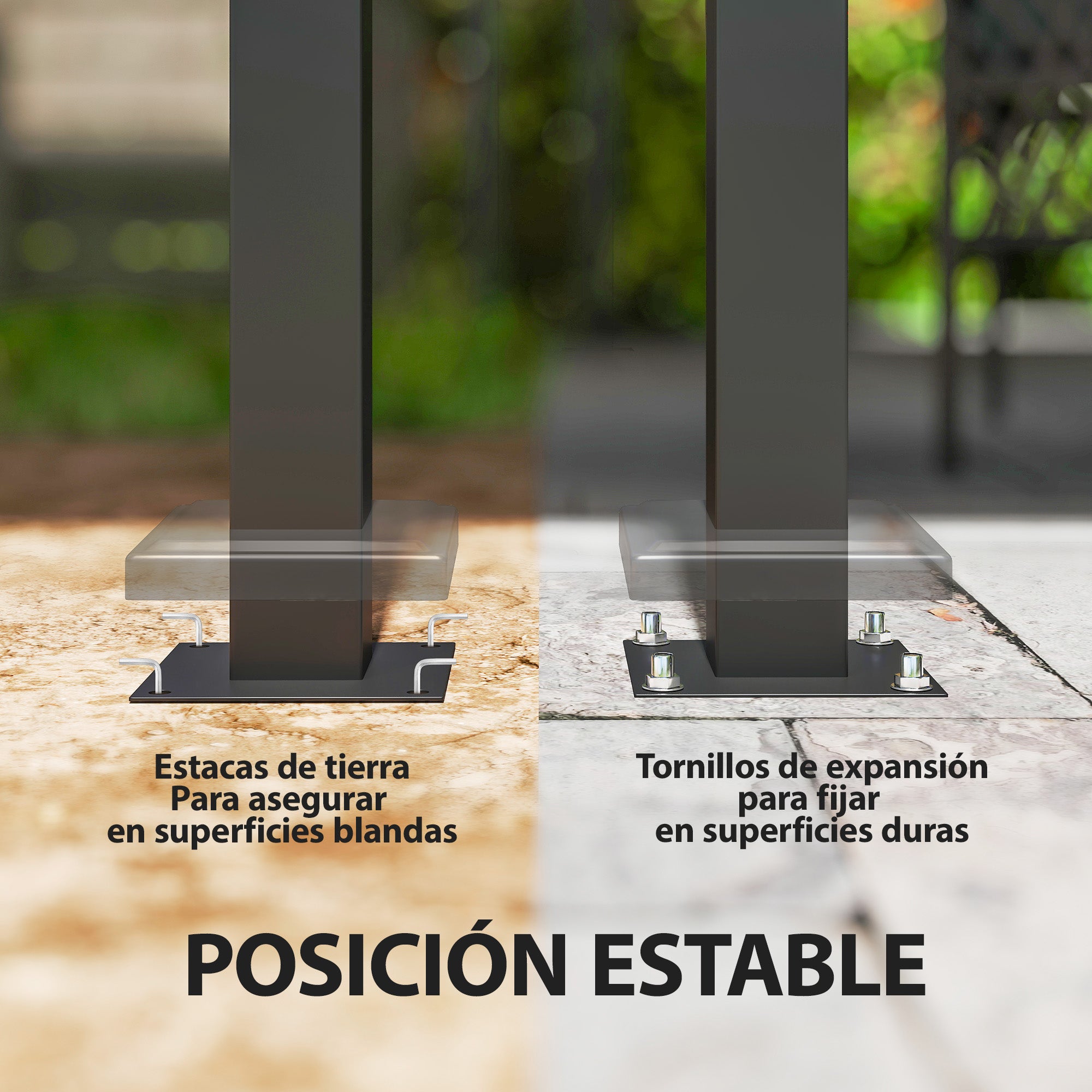 Cenador para Jardín Outsunny metal, tela de poliéster Beige 370x303x290 cm - 8