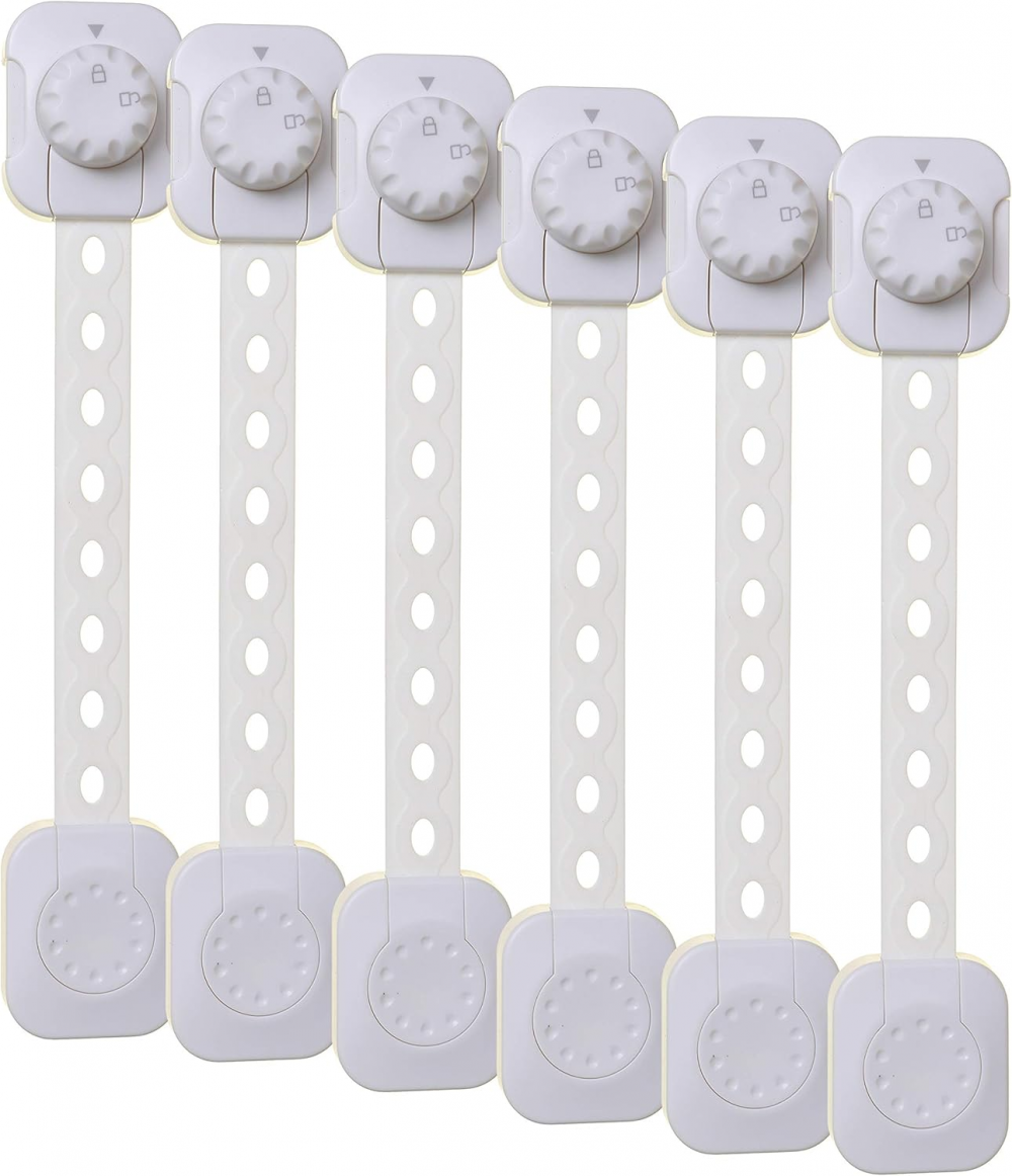 RYMAUP Lot De 6 Verrous D'Armoire De Sécurité Pour Enfants - Protection Tiroirs Et Placards Sans Perçage