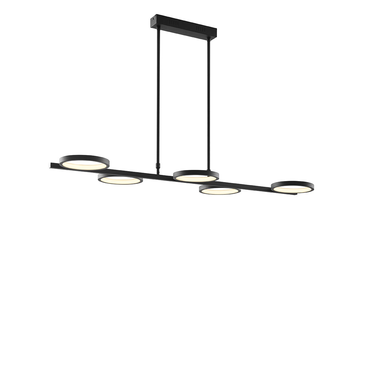 Qazqa nowoczesny lampa wisząca bez klosza (5 punktów) do stołu jadalnego - Vive - czarny, led zintegrowana 30w zestawie
