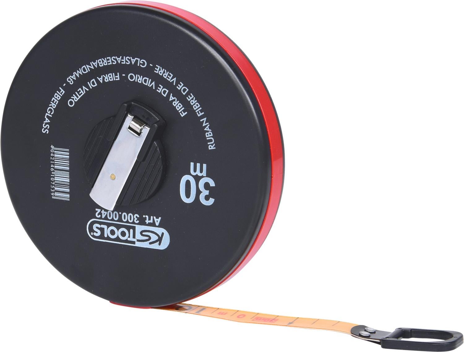 KS TOOLS Taśma miernicza kapsułkowa z taśmą plastikową, 30 m (300.0042)