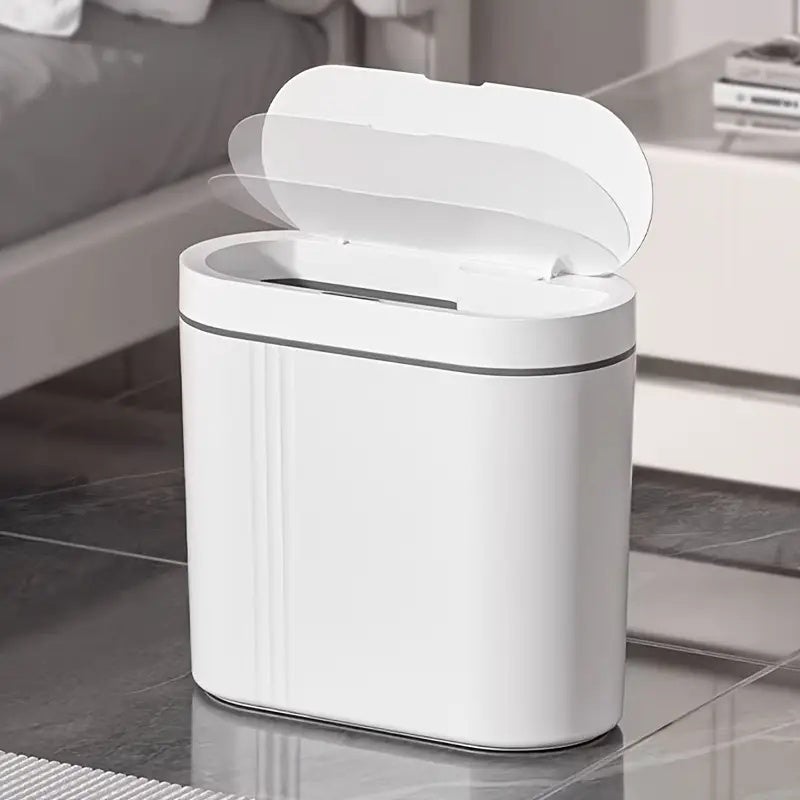 Poubelle murale intelligente avec couvercle à induction infrarouge, réponse rapide du capteur, fonctionnement à piles, blanche - 8