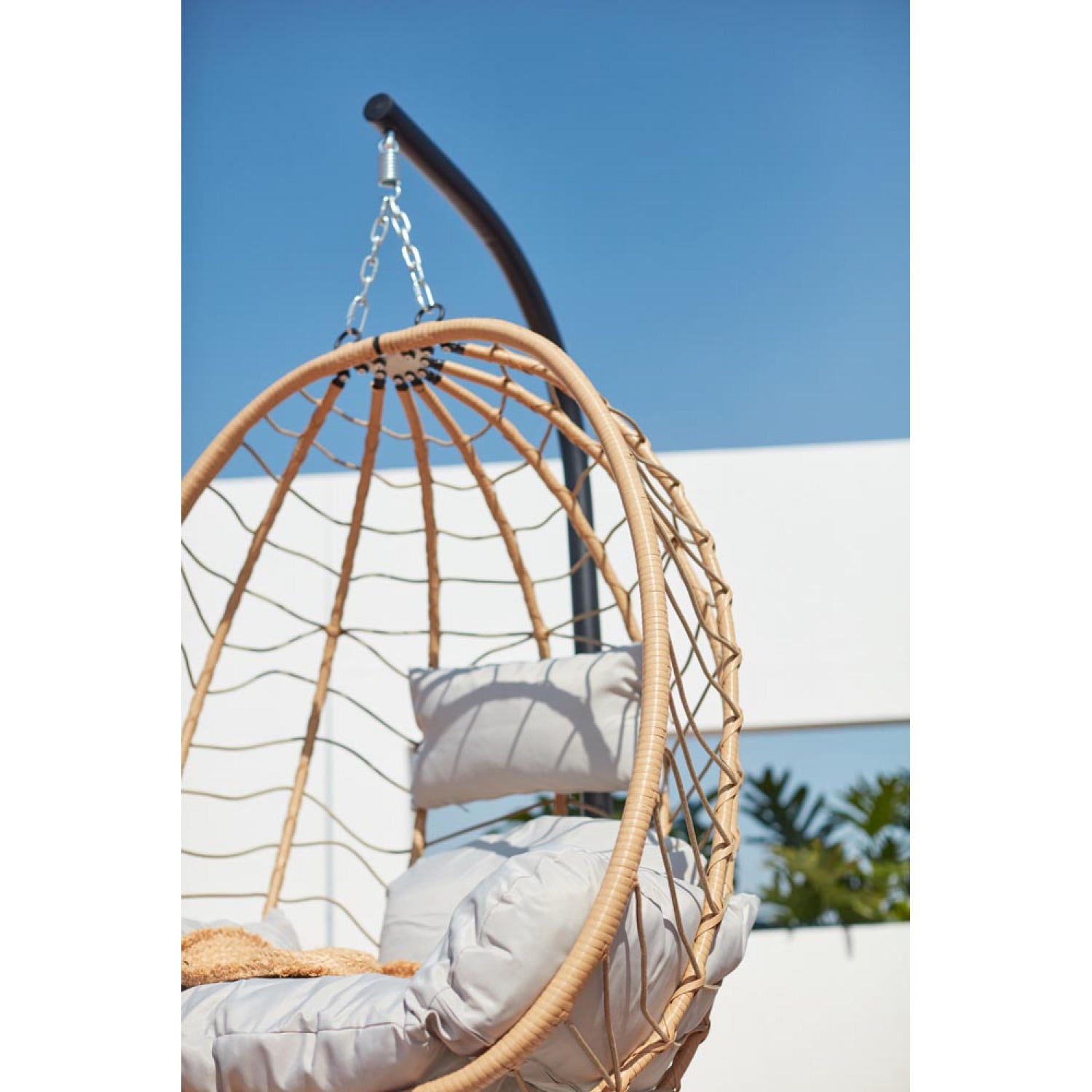 LIMA Cadeira suspensa em resina com efeito rattan natural - 4