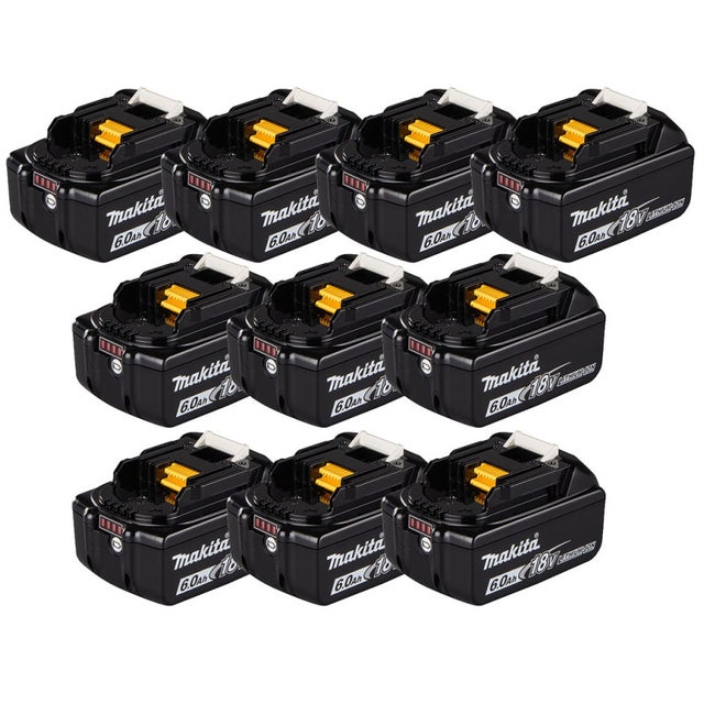 MAKITA Pack de 10 Batteries Li-Ion 18V 6Ah BL1860B