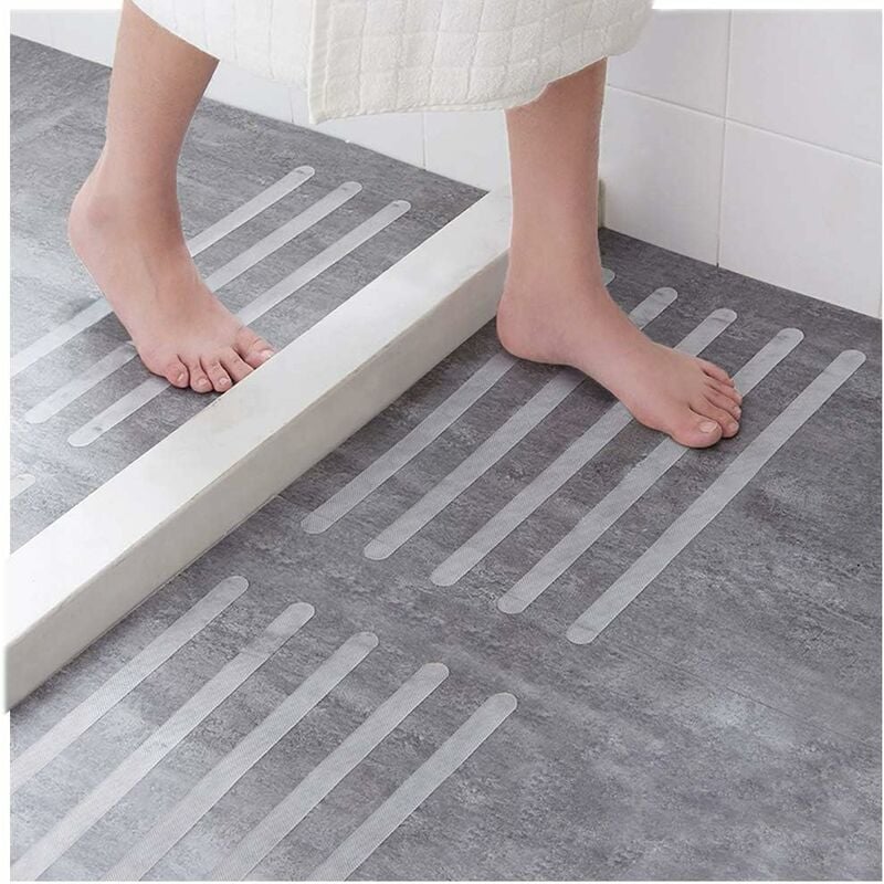 Lot De 8 Autocollants Antidérapants Pour Douche/Baignoire - Norme DIN 51097 Classe C - Adhésif Total, Amovible Sans Traces