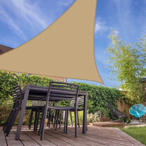 Voile D'ombrage Rectangulaire 4x5 M - Tissu Oxford Enduit PU, Crème - Résistant à L'eau Et Aux UV