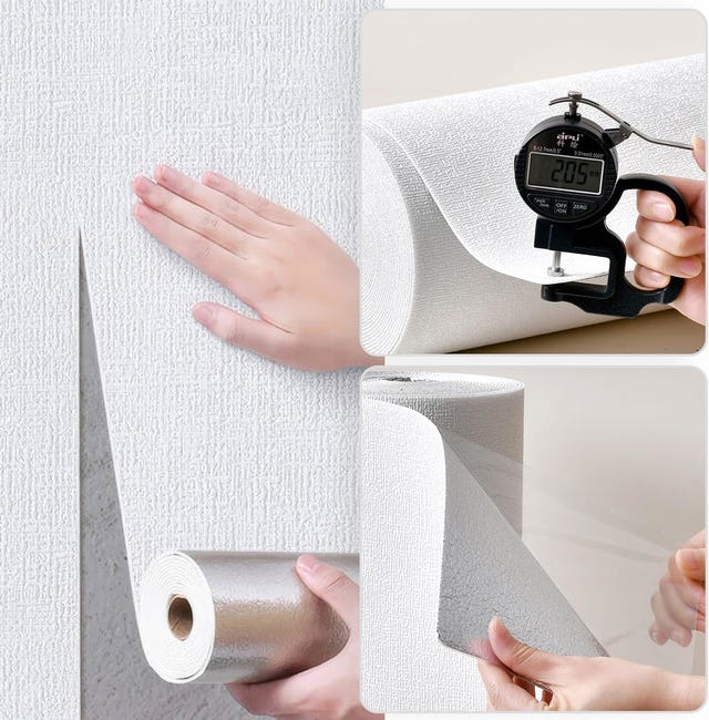 Carta da parati autoadesiva effetto lino, impermeabile e resistente all'umidità, ideale per la decorazione delle pareti, 50 x 280 cm - 3