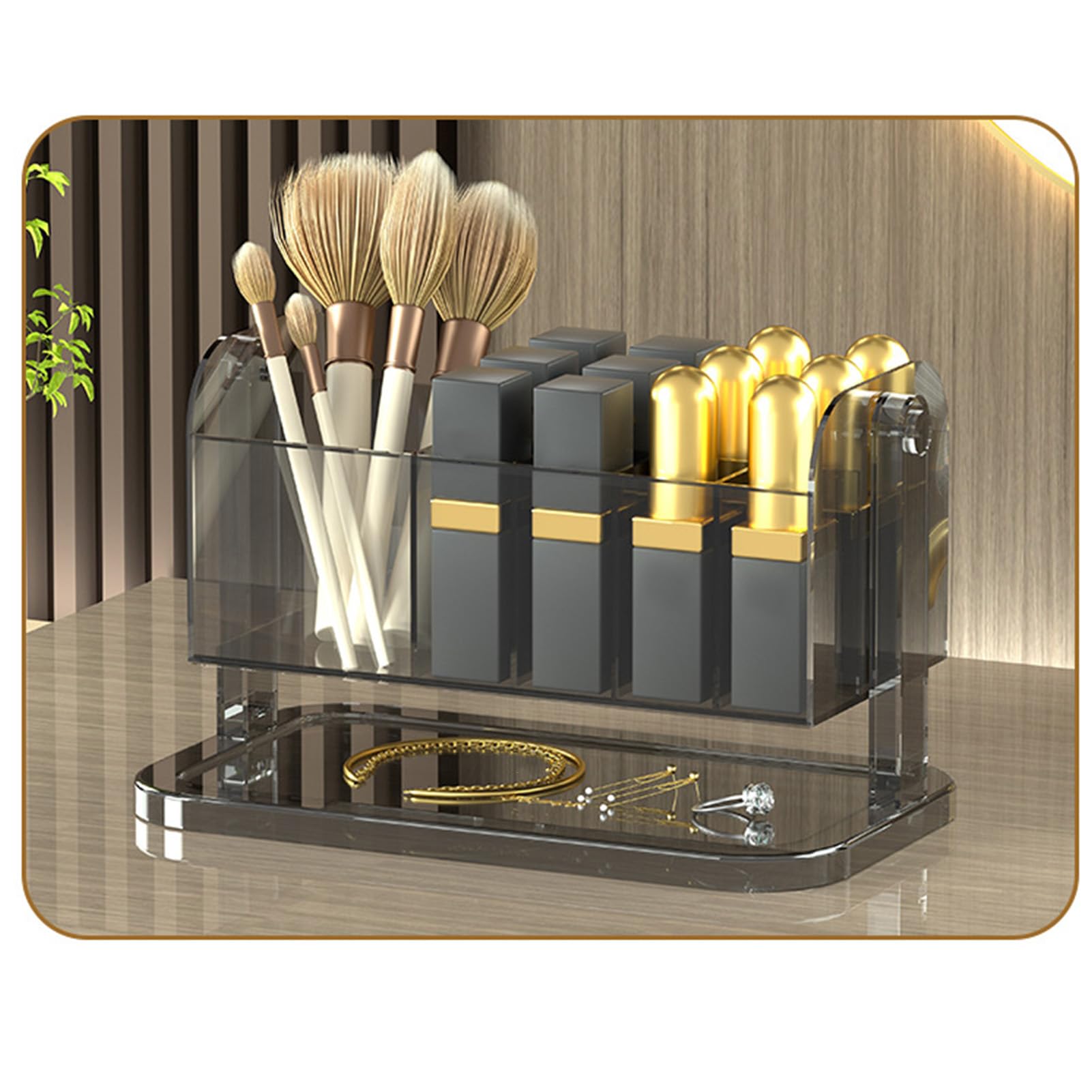 Boîte de rangement pour rouge à lèvres, support de maquillage rotatif amovible et transparent, organiseur de pinceaux, accessoires de beauté, - 6