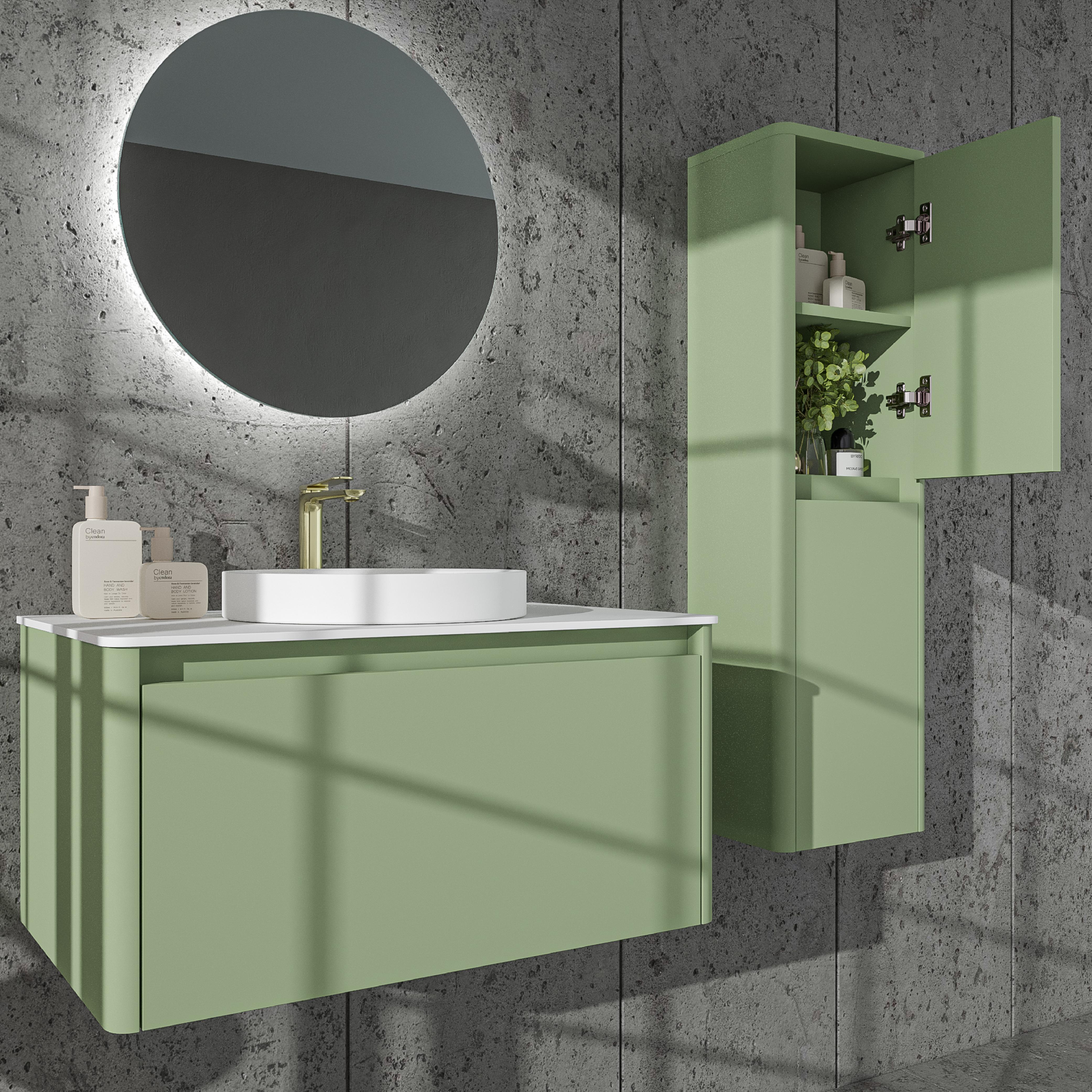 Mobile da bagno sospeso VAROBATH FUSE — 1 cassetto con lavabo incluso - Colore RAL personalizzabile Design moderno Premium﻿ - 2