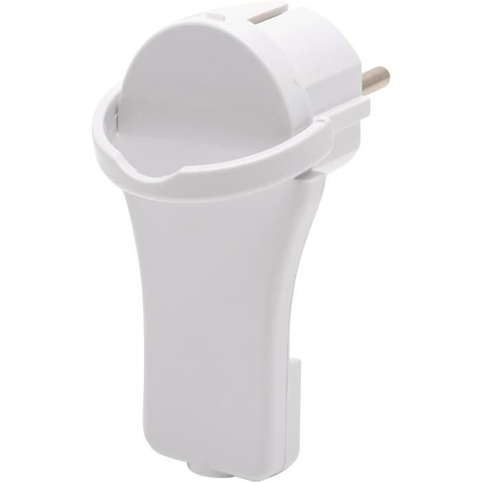 Rallonge Électrique - 2m - H05vv-f 3g1,5 - Fiche Plate - Prise Double - Blanc - 7