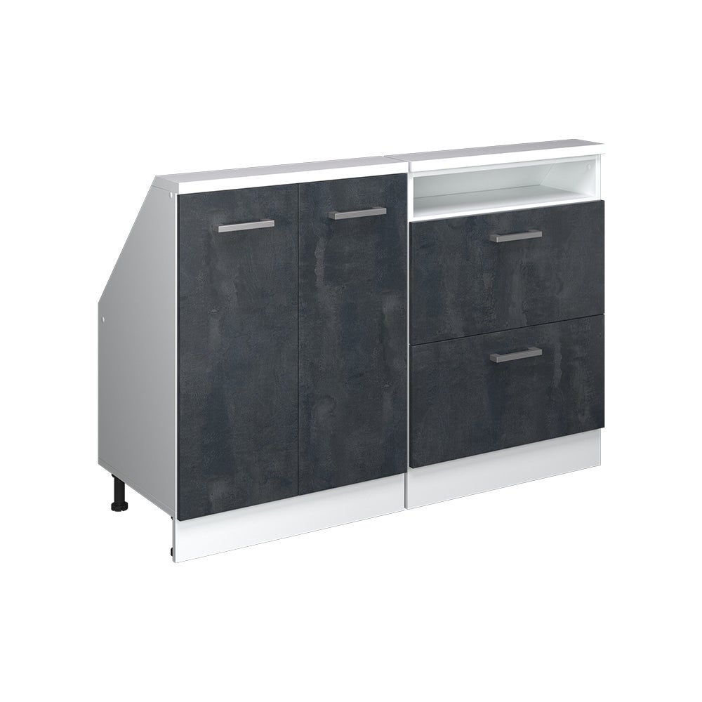 Vicco Szafka kuchenna na dach skośny R-Line, Czarny beton, 120 cm Zestaw 2 sztuk