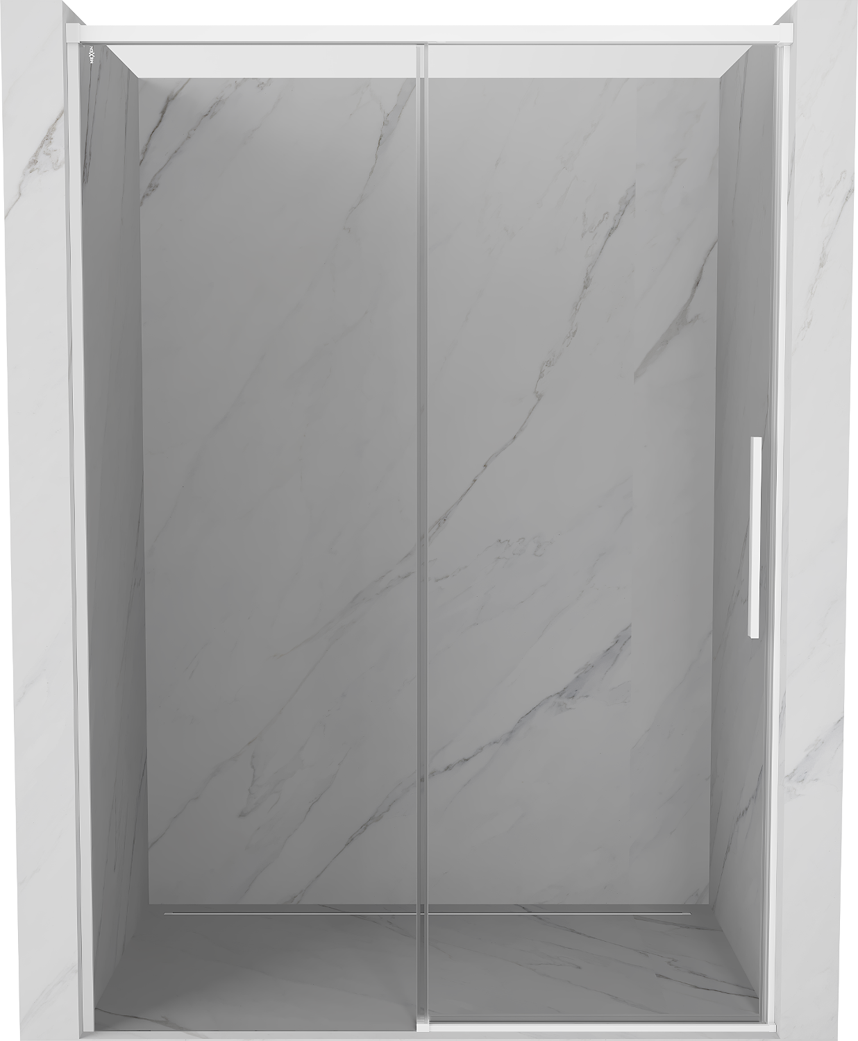 Mexen Rox drzwi prysznicowe rozsuwane 145 cm, transparent, białe - 8C2-145-000-20-00
