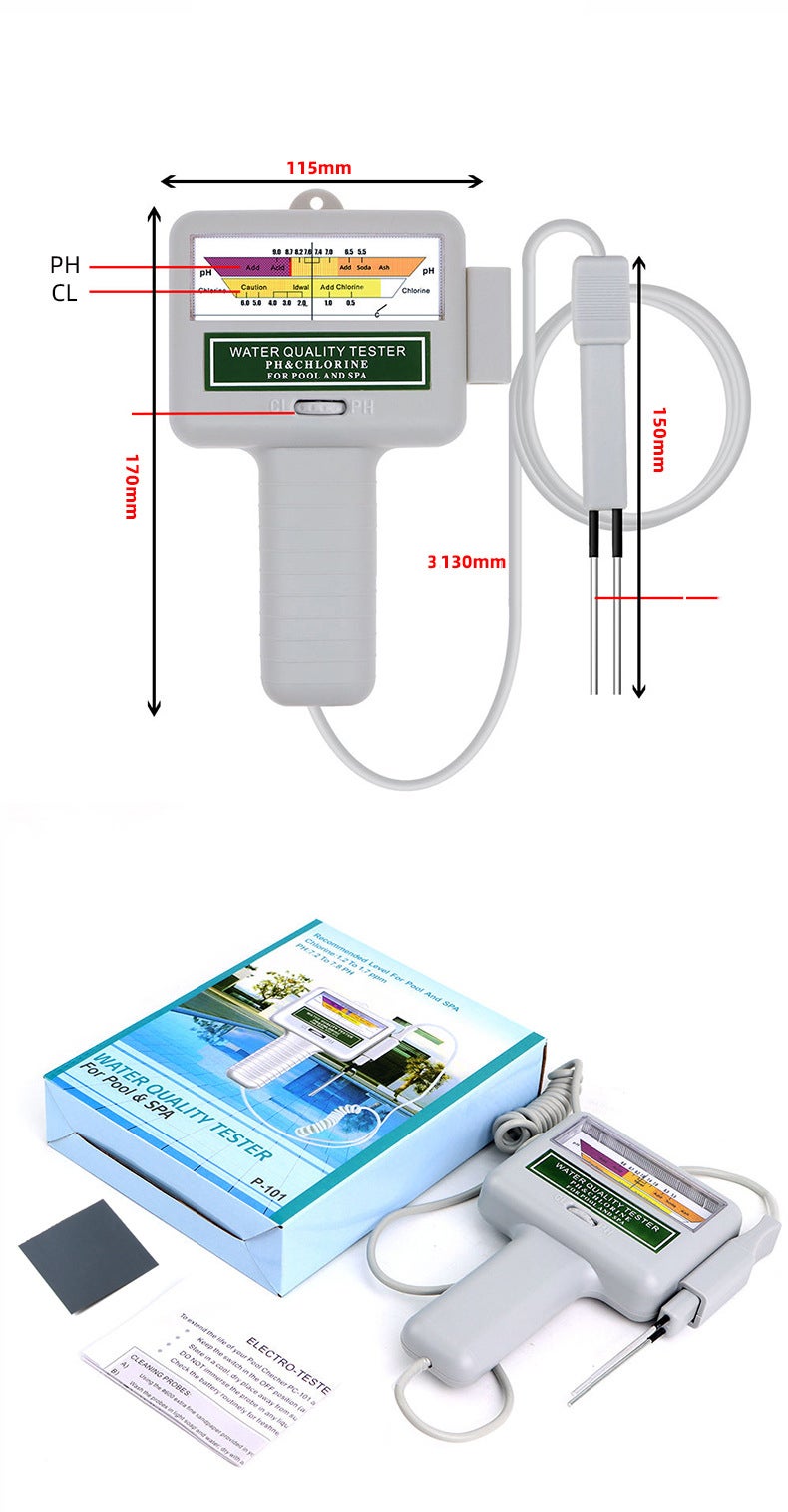 Testeur d'eau de piscine, testeur de chlore résiduel et de pH, testeur de piscine portable 2 en 1 pour eau potable, aquarium, piscine - 4