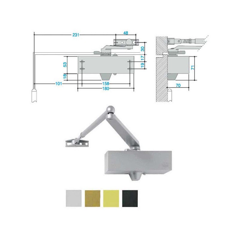 Chiudiporta Yale MAB 564 Nero - Forza Regolabile 2/5 Per Porte Esterne - Foto 8
