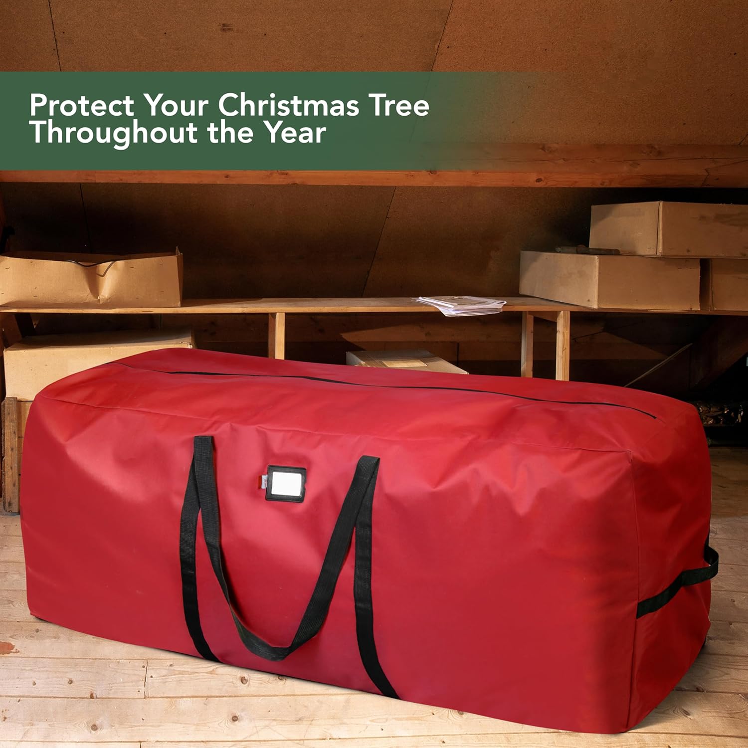 Sac de Rangement pour Sapin de Noël 122x38x51cm, Sac de Stockage Étanche et Anti-Poussière pour Arbre Artificiel, Guirlandes, avec Poignées - 3