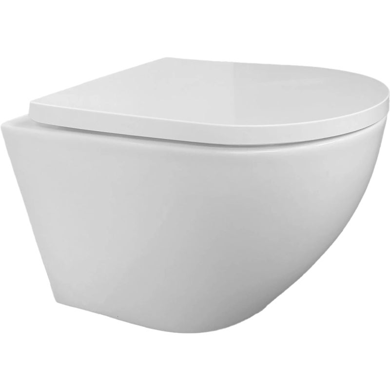 Bâti-support GEBERIT Duofix pack réservoir encastrable et plaque DELTA 01 Blanc BR avec WC suspendu ROUND SMART Blanc Tornade 3.0 par KP - 3