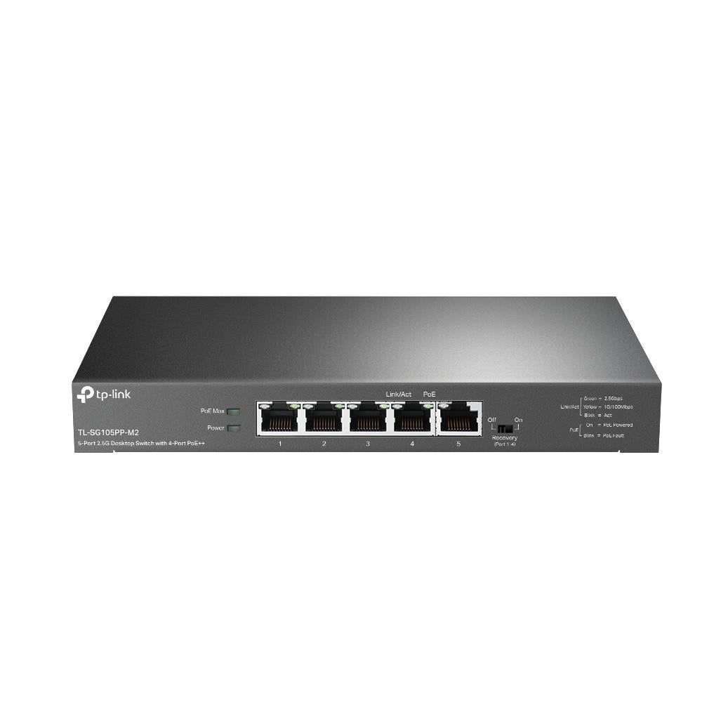 HUB Switch puertos 5, IEEE 802.3, IEEE 802.3ab, IEEE 802.3u, IEEE 802.3x TP-LINK TL-SG105PP-M2 | Gigabit Ethernet (10/100/1000), Negro