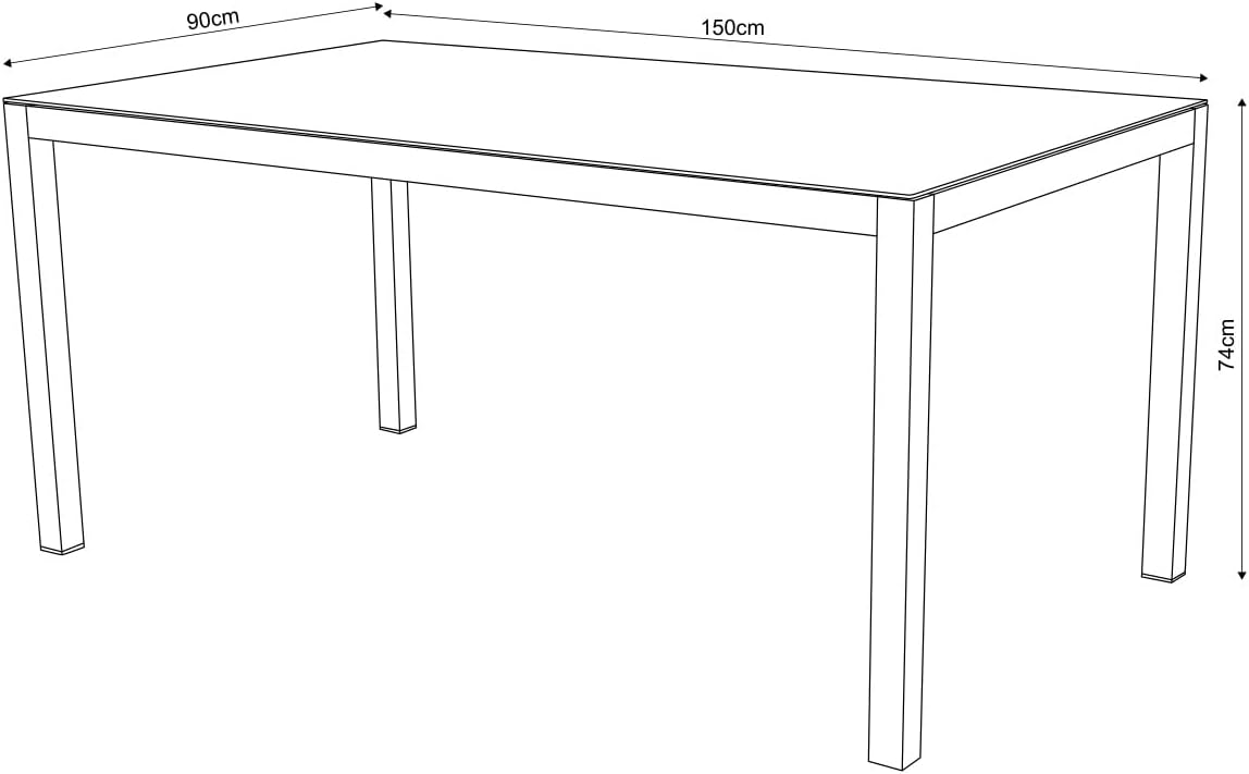 Mesa de Jardín Rectangular de Aluminio Gris Antracita 150x90 cm – Cristal Templado | Exterior y Terraza BENIDORM - 3
