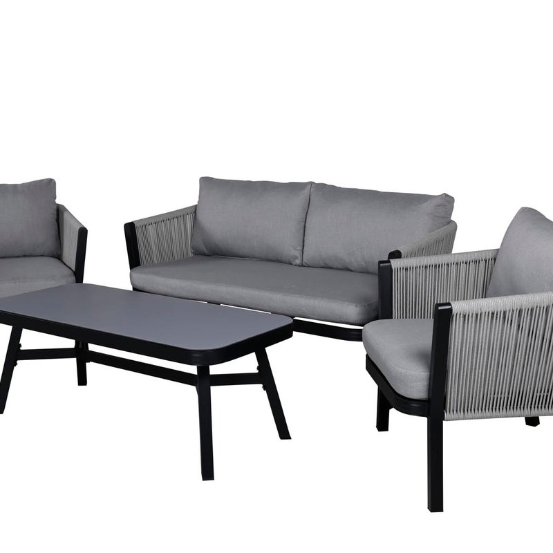 Virya zestaw ogrodowy 4 części czarny, szary.