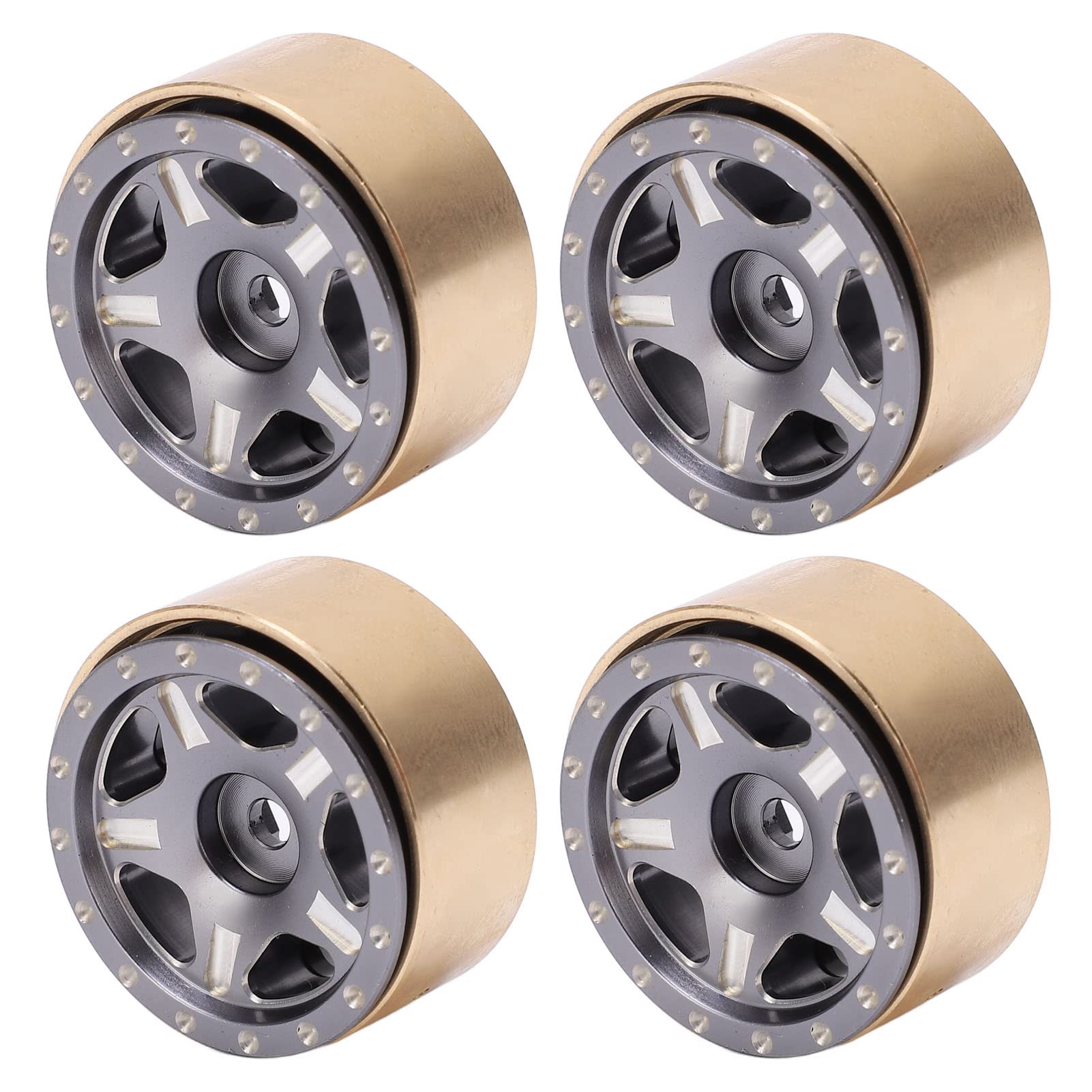 4 Pcs 2.2 Pouces En Alliage D'Aluminium Beadlock Moyeux De Roue Pour 1-10 Échelle Rc Accessoire