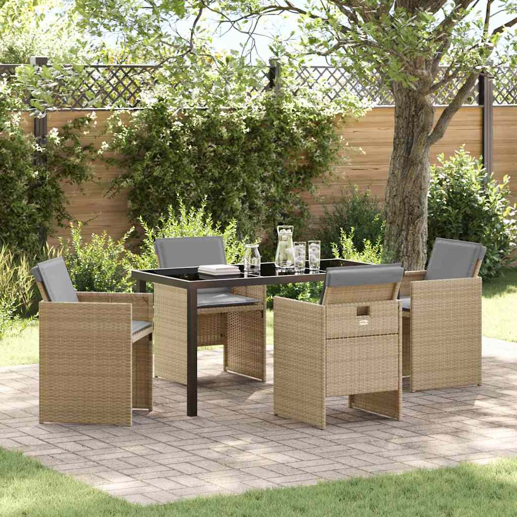 Ensemble de salle à manger pour 5 pcs Beige polyrotin | Leroy Merlin