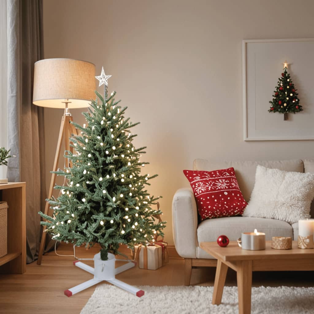 Kerstboomstandaard van kunststof/metaal in houtlook voor een kerstboom tot 280 cm