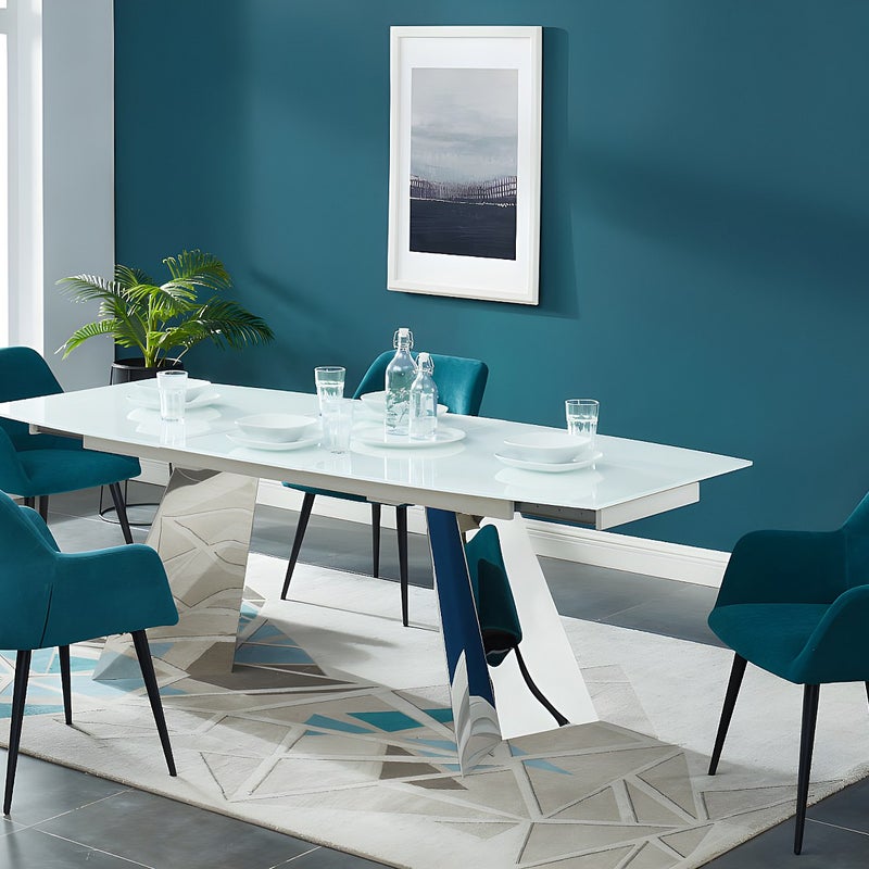 Zestaw 2 krzeseł HEKA – z podłokietnikami – tkanina i metal – kolor niebieski