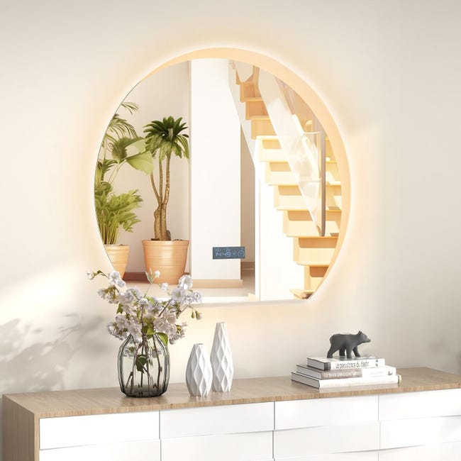 SaniteModar Specchio da bagno a LED, 81,3 x 61 cm, specchio Bthroom con luci, dimmerabile, 3 colori, anti nebbia, specchio da parete con tocco SaniteModar Specchio da bagno a LED, 81,3 x 61 cm, specchio Bthroom con luci, dimmerabile, 3 colori, anti nebbia, specchio da parete con tocco