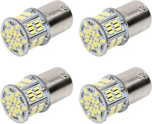 Ampoules LED P21/5W 12V - Lot De 4 - Blanc 6500K - 54 SMD 3014 - Compatible 1157 2057 2357 - Pour Feux Stop, Veilleuse