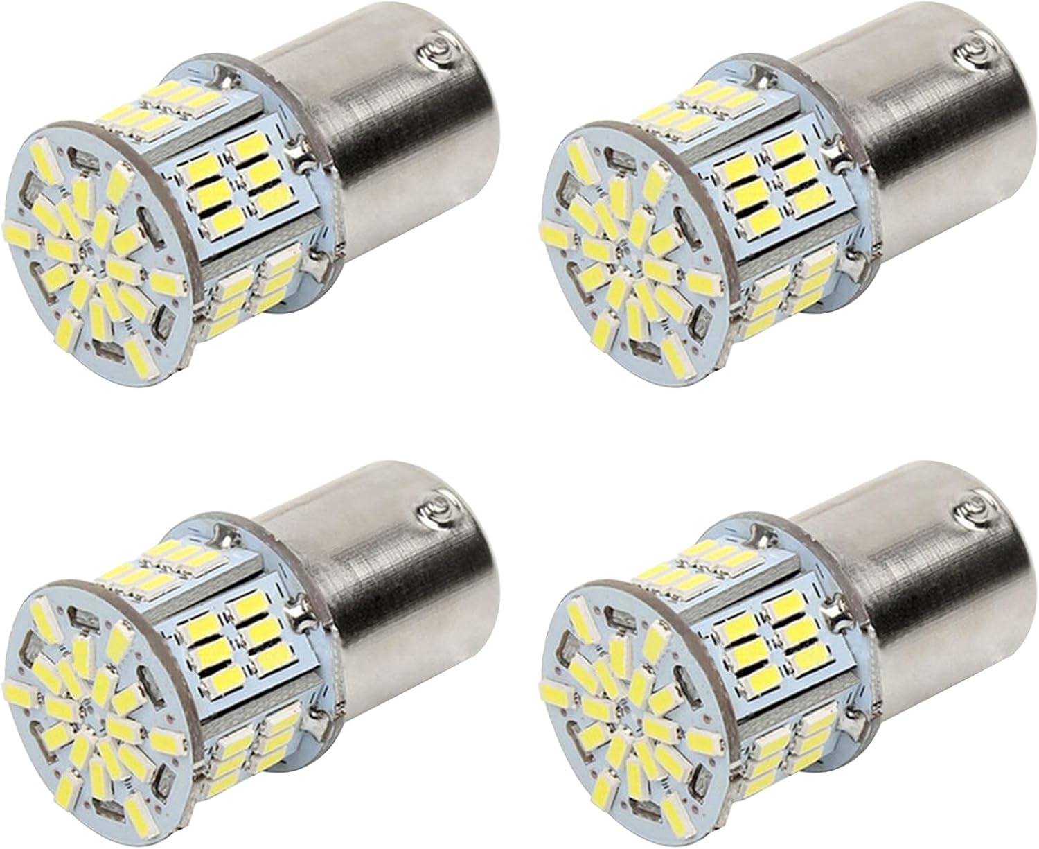 Żarówka LED do samochodu 4 szt. 1157 Biała 6000-7000K P21/5W, Lampka nocna LED do samochodu do światła stop, tylnych świateł, motocykla, kampera