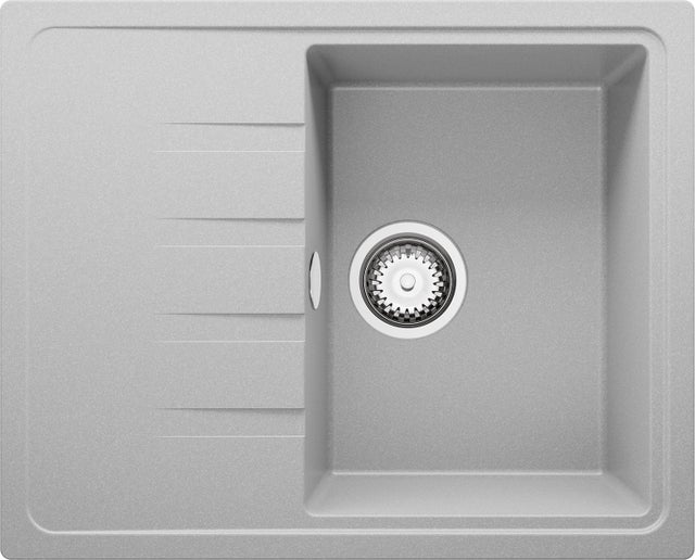 Evier Cuisine en Granit Gris 62x50cm, Lavabo 1 bac + Kit de Vidage, Évier à Encastrer au meuble 40cm - Milan PRIMAGRAN