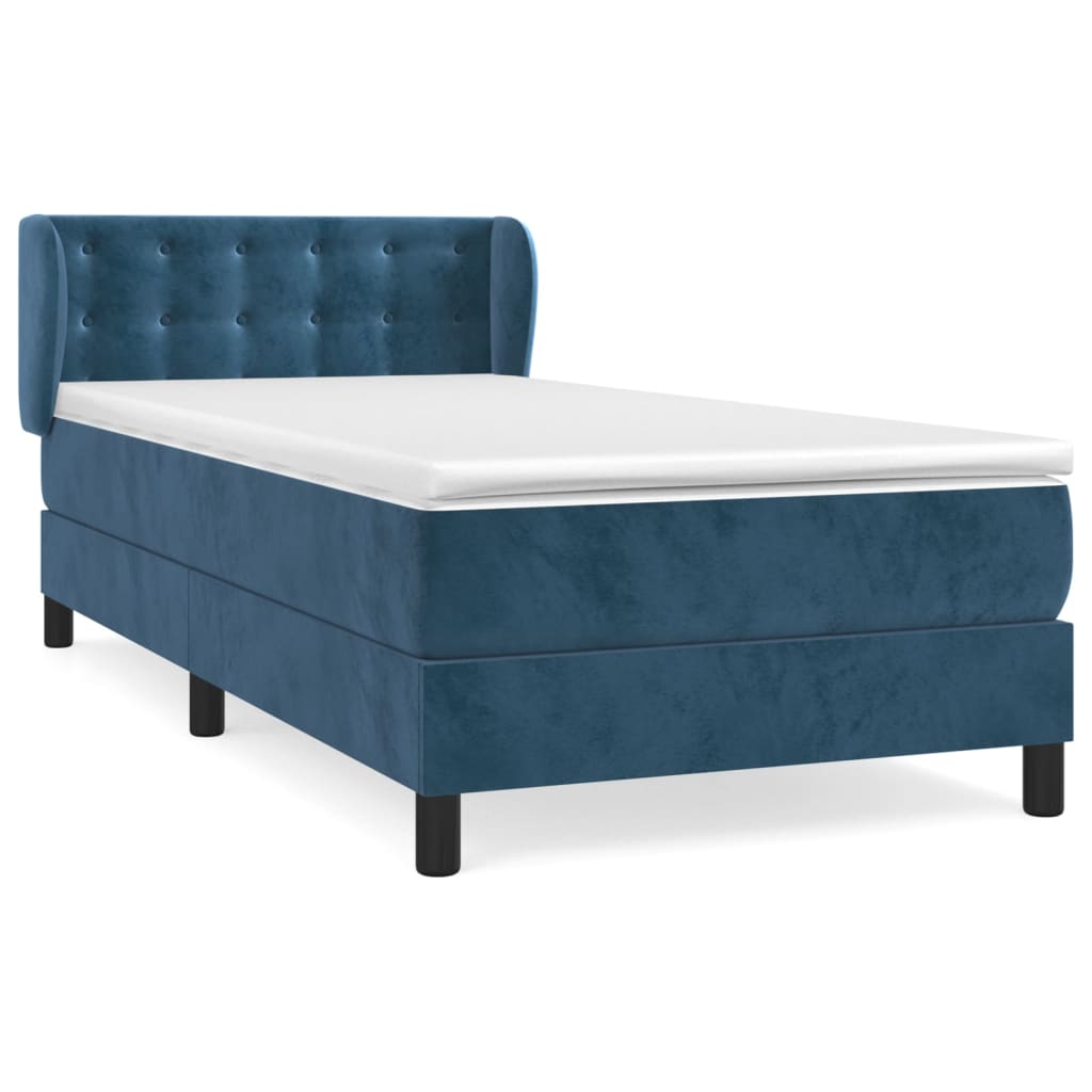 Sommier à lattes de lit avec matelas Bleu foncé 100x200 cm - 2