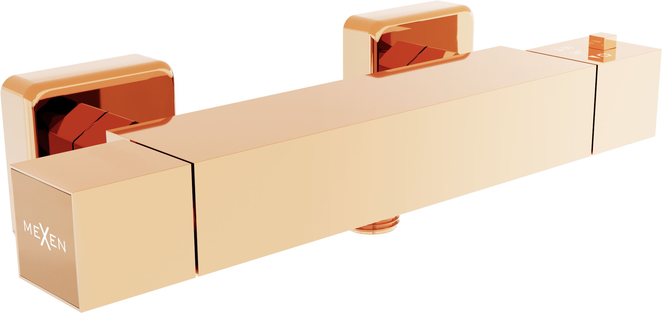 Mexen Cube termostatyczna bateria prysznicowa, różowe złoto - 77200-60