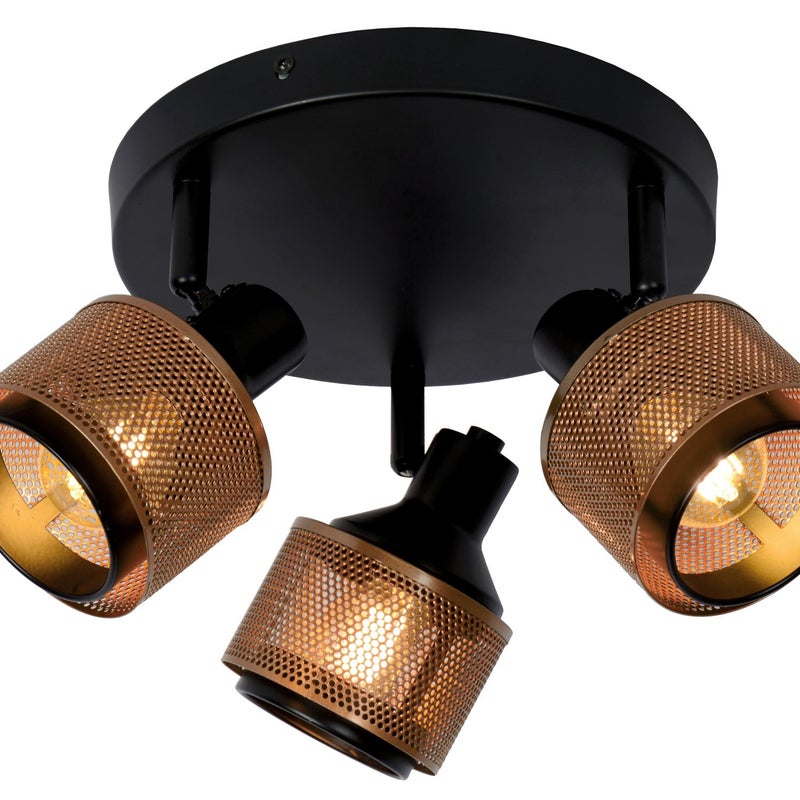 Lampa sufitowa RAFA czarna 3xE14x40W metal wym:15x35x35cm IP20 Lucide