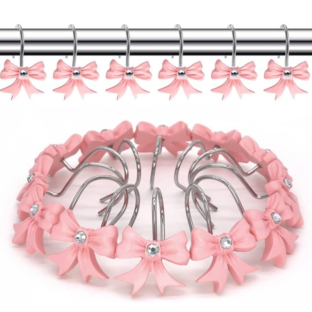 72mm Lot De 12 Crochets De Rideau De Douche Dorés Pour Tringle De Douche De Salle De Bain Design En Forme De T 96606652