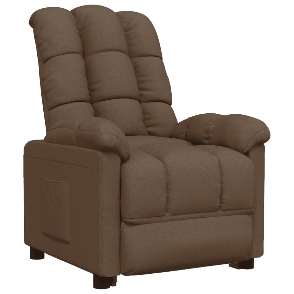 Fauteuil de Salon | Chaise de relax | Fauteuil inclinable Marron Tissu ...