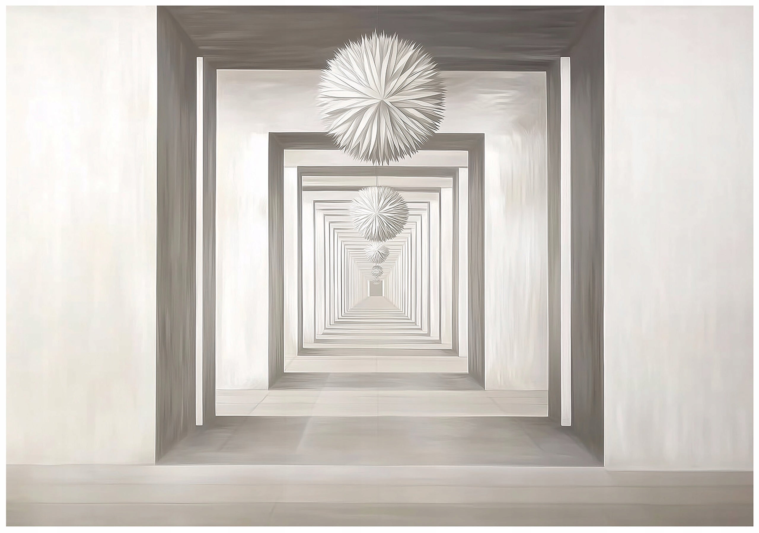 Fototapeta 3D Tunel Kule Abstrakcja Beżowy 250x175 cm Tapeta Do Sypialni Salonu Kuchni Na Flizelinie