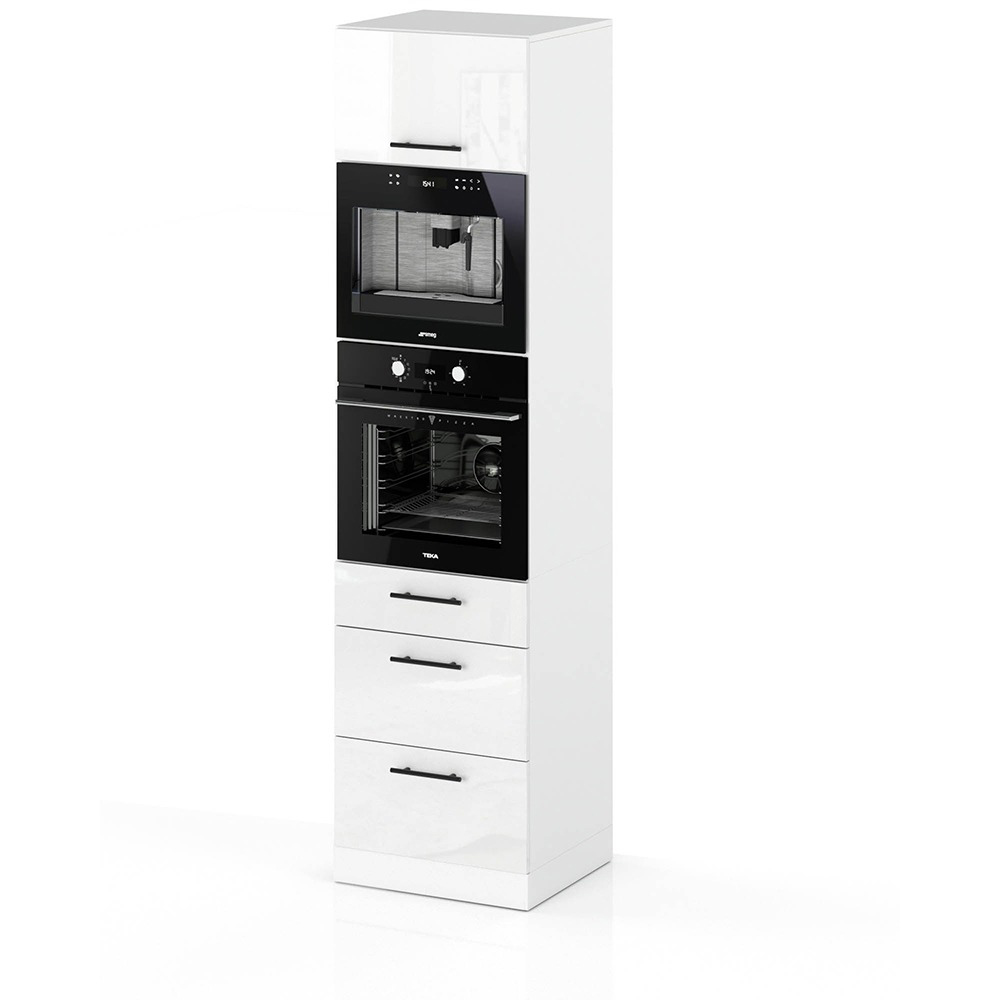 Słupek kuchenny 3 szuflady 60cm piekarnik s60ms3 spremium biały połysk
