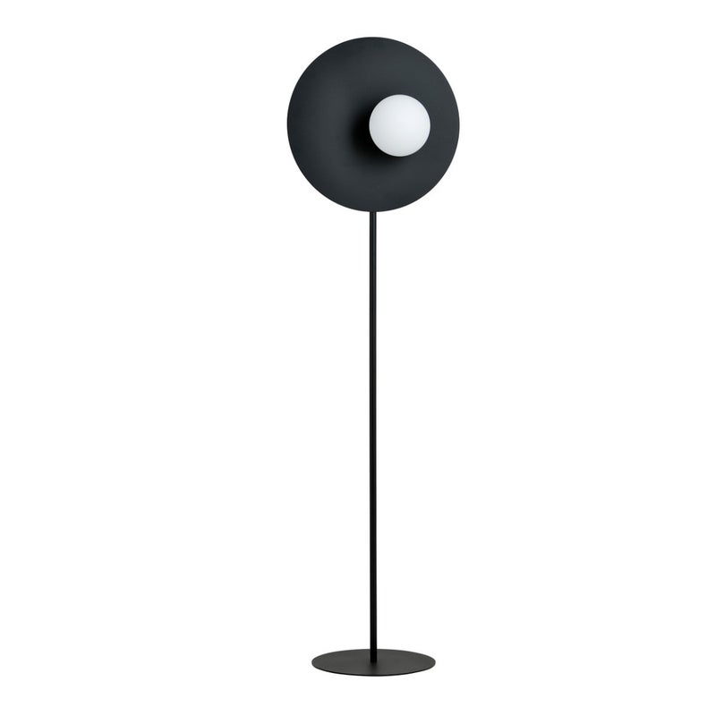 Lampa podłogowa stojąca Oslo czarno-biała 1xE14x10W wym: 145 x 40 cm szkło Emibig