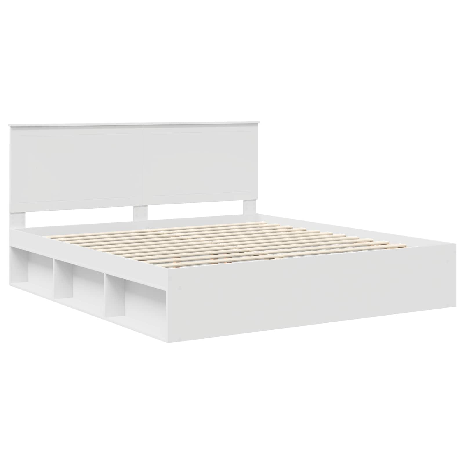 Cadre de lit Blanc 180 x 200 cm Pin massif - 4