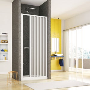 Box doccia a soffietto in PVC 80x100 cm H 185 mod. Aster con apertura laterale | Leroy Merlin